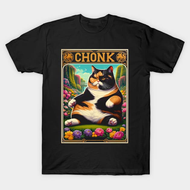 Chonk Cuddly Fluffball Fiesta Big Boned Cat Art T-Shirt by BoazBerendse insect